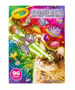 CRAYOLA COSMIC CATS COLORING AND STICKER BOOK 96 PAGES