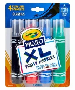 CRAYOLA PROJECT XL MARKERS CLASSIC 4 PACK