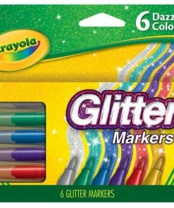 CRAYOLA GLITTER MARKERS 6 PACK