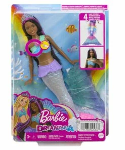 BARBIE DREAMTOPIA TWINKLE LIGHTS MERMAID DOLL PURPLE & BROWN HAIR