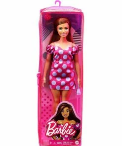 BARBIE FASHIONISTA DOLL PINK POLKA DOT DRESS