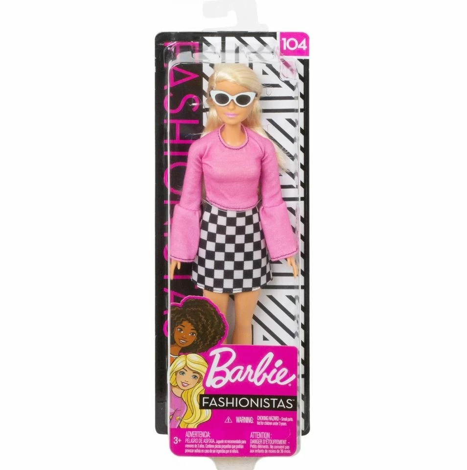 BARBIE FASHIONISTA DOLL #104 CHECKERED SKIRT 1 BARBIE FASHIONISTA DOLL #104 CHECKERED SKIRT