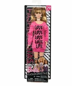 BARBIE FASHIONISTA DOLL PINK LOVE SWEATER DRESS