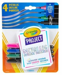 CRAYOLA PROJECT METALLIC OUTLINE MARKERS 4 PACK