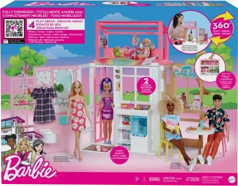 BARBIE 2-STOREY FOLD & GO DOLLHOUSE PLAYSET 1 BARBIE 2-STOREY FOLD & GO DOLLHOUSE PLAYSET