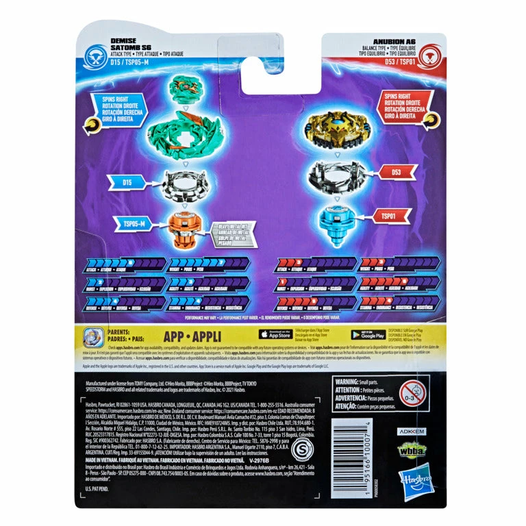 BEYBLADE BURST SURGE SPEEDSTORM DUAL PACK ANUBION A6 & DEMISE SATOMB S6 2 BEYBLADE BURST SURGE SPEEDSTORM DUAL PACK ANUBION A6 & DEMISE SATOMB S6 - Image 2