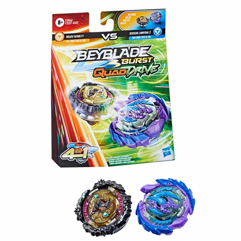 BEYBLADE BURST QUAD DRIVE DUAL PACK WRATH FAFNIR F7 VS BERSERK LINWYRM L7 1 BEYBLADE BURST QUAD DRIVE DUAL PACK WRATH FAFNIR F7 VS BERSERK LINWYRM L7