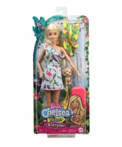 BARBIE & CHELSEA THE LOST BIRTHDAY DOLL IN TROPICAL DRESS WITH PUPPY