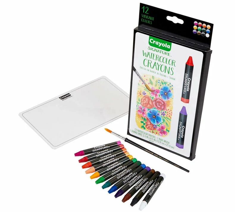 CRAYOLA SIGNATURE WATER COLOR CRAYONS 12 PACK 1 CRAYOLA SIGNATURE WATER COLOR CRAYONS 12 PACK