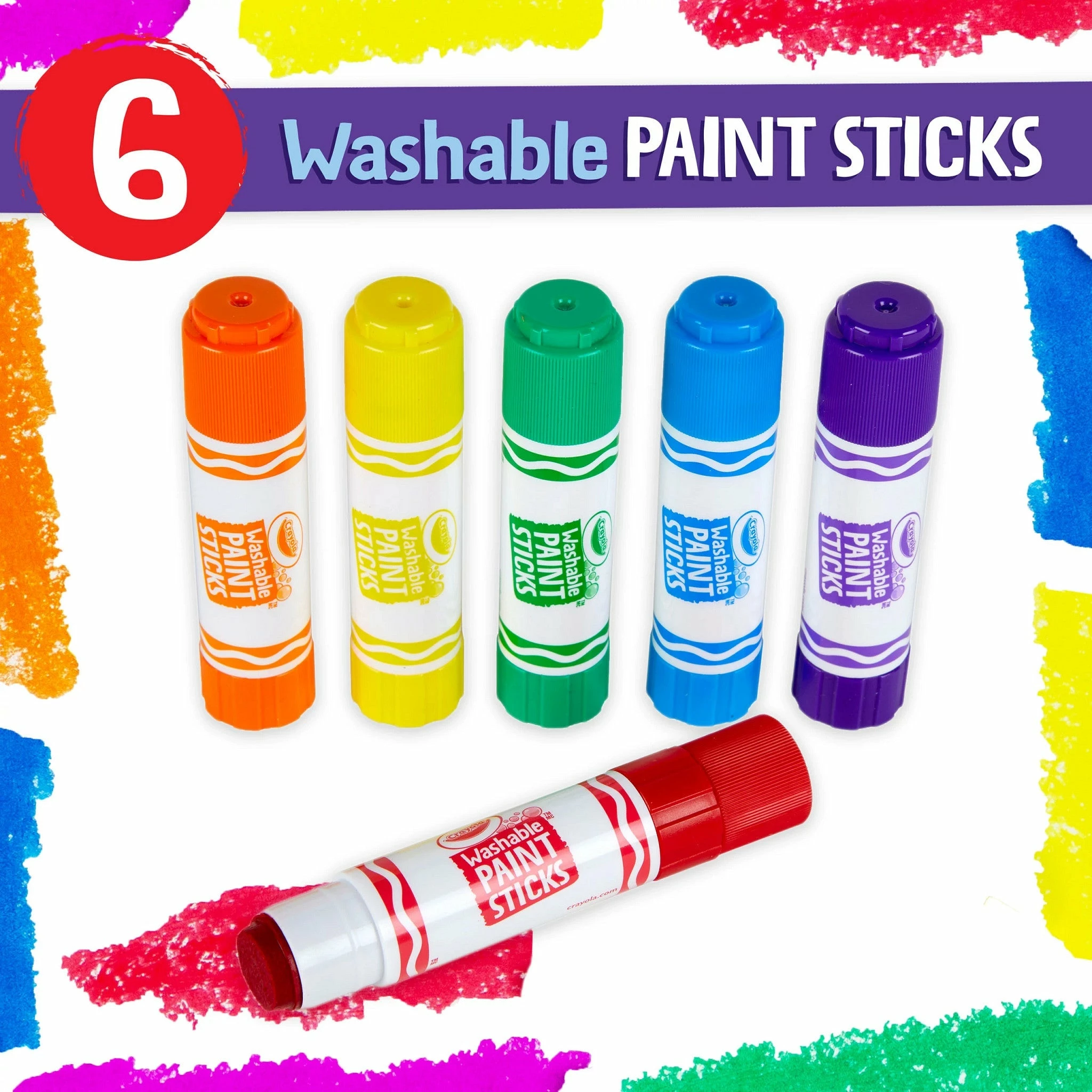 CRAYOLA WASHABLE PAINT STICKS 6 PACK 2 CRAYOLA WASHABLE PAINT STICKS 6 PACK - Image 2