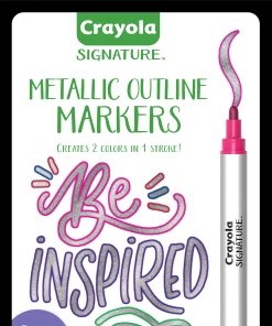 CRAYOLA SIGNATURE METALLIC OUTLINE MARKERS 6 PACK