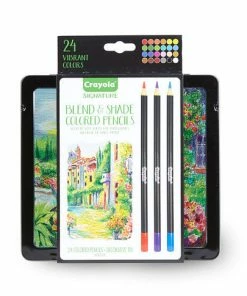 CRAYOLA SIGNATURE BLEND & SHADE COLOR PENCILS 24 PENCILS