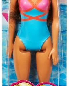 BARBIE BEACH DOLL BLUE/PINK/ORANGE SWIMSUIT