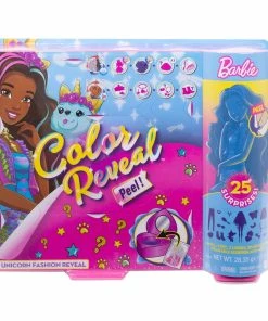 BARBIE COLOUR REVEAL PEEL DOLL UNICORN FASHION REVEAL