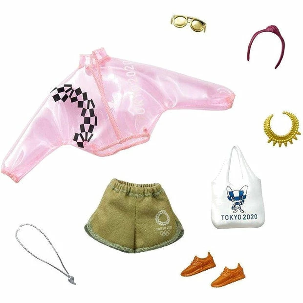 BARBIE STORYTELLING TOKYO 2020 FASHION PACK OYLMPICS TRANSLUCENT PINK BOMBER JACKET 1 BARBIE STORYTELLING TOKYO 2020 FASHION PACK OYLMPICS TRANSLUCENT PINK BOMBER JACKET