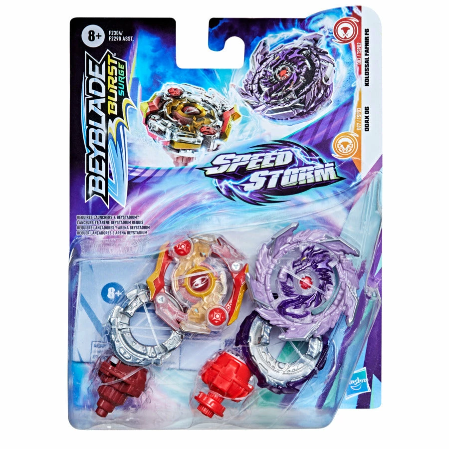 BEYBLADE BURST SURGE SPEEDSTORM DUAL PACK ODAX O6 & KOLOSSAL FAFNIR F6 1 BEYBLADE BURST SURGE SPEEDSTORM DUAL PACK ODAX O6 & KOLOSSAL FAFNIR F6