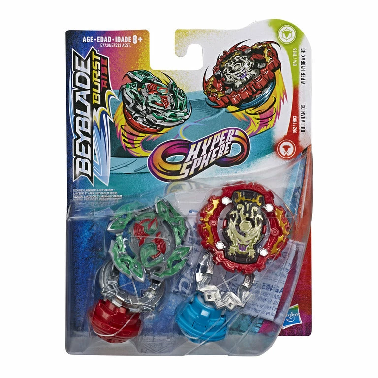 BEYBLADE BURST RISE HYPERSPHERE DUAL PACK DULLAHAN D5 & VIPER HYDRAX H5