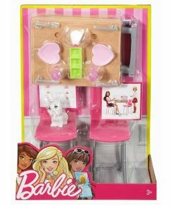 BARBIE INDOOR ACCESSORY SET DINNER & MOVIE FUN WITH DOG FIGURE
