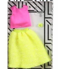 BARBIE FASHIONS PINK TOP YELLOW SKIRT