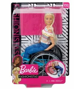 BARBIE FASHIONISTA DOLL #132 BLONDE WITH WHEELCHAIR AND RAMP