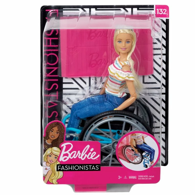 BARBIE FASHIONISTA DOLL #132 BLONDE WITH WHEELCHAIR AND RAMP 1 BARBIE FASHIONISTA DOLL #132 BLONDE WITH WHEELCHAIR AND RAMP