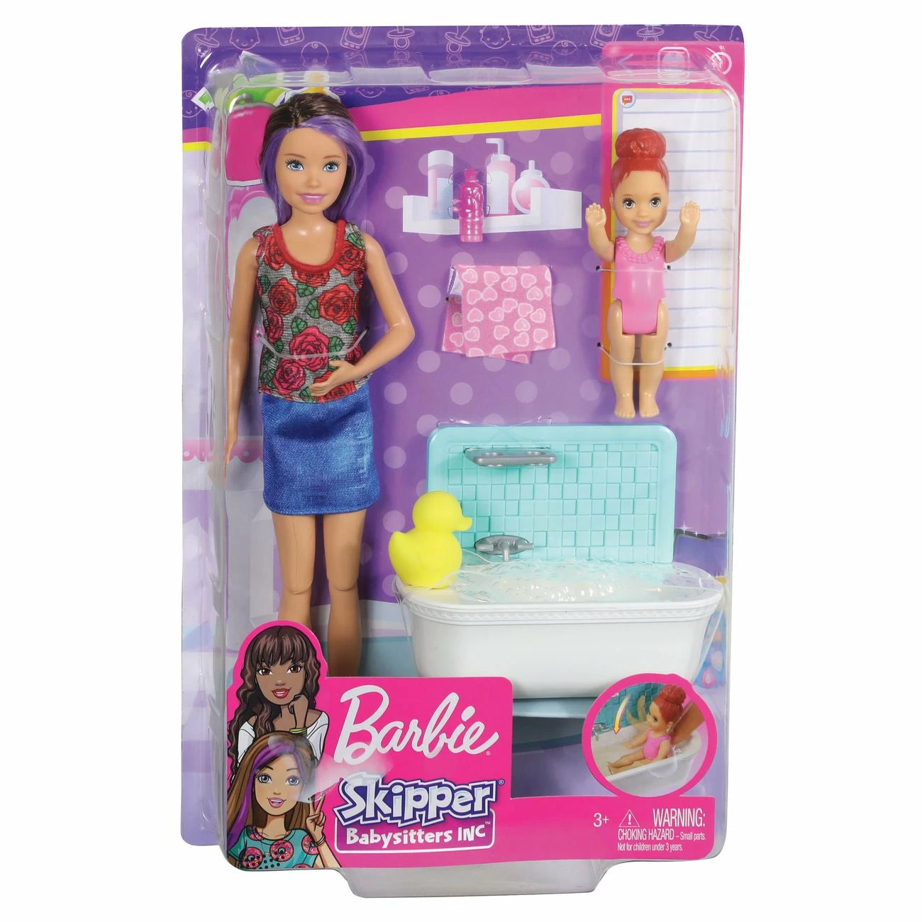 BARBIE SKIPPER BABYSITTERS INC. DOLL & ACCESSORY BABYSITTER WITH BATHTUB