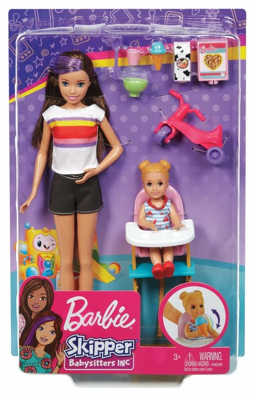 BARBIE SKIPPER BABYSITTERS INC. DOLL & ACCESSORY BABYSITTER WITH HIGH CHAIR 1 BARBIE SKIPPER BABYSITTERS INC. DOLL & ACCESSORY BABYSITTER WITH HIGH CHAIR