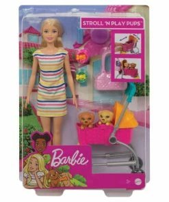 BARBIE STROLL 'N PLAY PUPS DOLL AND ACCESSORIES