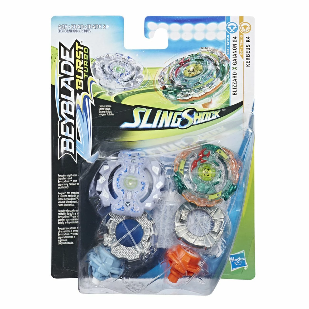 BEYBLADE BURST TURBO SLINGSHOCK DUAL PACK BLIZZARD-X GAIANON G4 & KERBEUS K4 1 BEYBLADE BURST TURBO SLINGSHOCK DUAL PACK BLIZZARD-X GAIANON G4 & KERBEUS K4