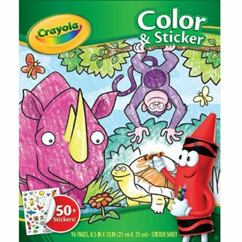 CRAYOLA ANIMALS COLOR & STICKER BOOK 1 CRAYOLA ANIMALS COLOR & STICKER BOOK