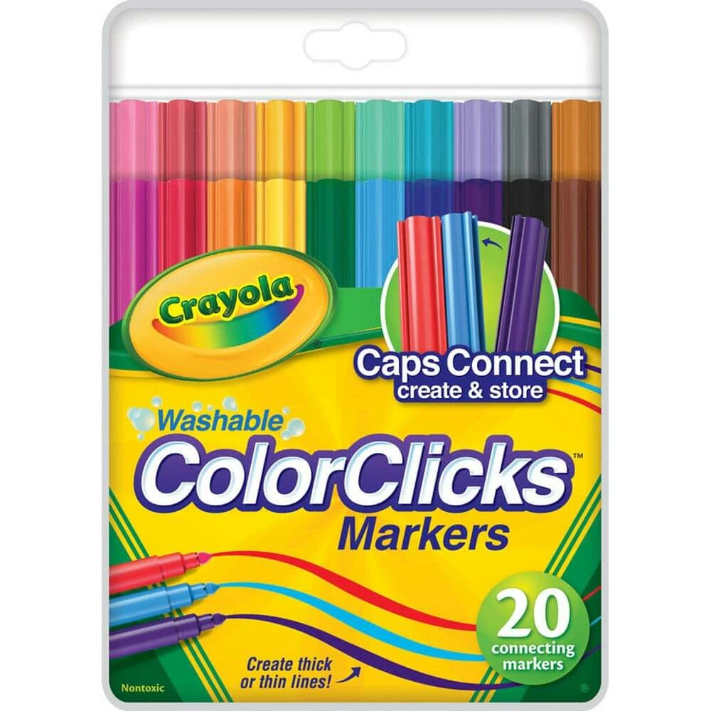 CRAYOLA COLOUR CLICK MARKERS 20PK 1 CRAYOLA COLOUR CLICK MARKERS 20PK