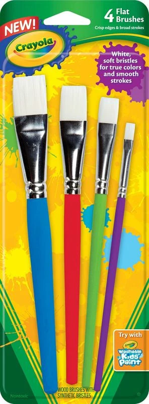 CRAYOLA FLAT BIG PAINT BRUSHES 4 PACK 1 CRAYOLA FLAT BIG PAINT BRUSHES 4 PACK