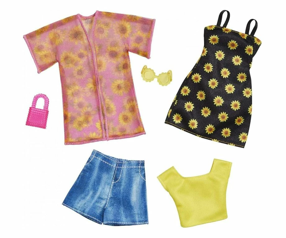 BARBIE FASHIONS 2 PACK YELLOW TOP AND FLOWER SHIRT 2 BARBIE FASHIONS 2 PACK YELLOW TOP AND FLOWER SHIRT - Image 2