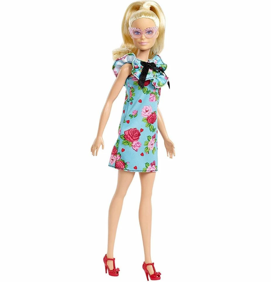 BARBIE FASHIONISTA DOLL TEAL FLORAL DRESS 4 BARBIE FASHIONISTA DOLL TEAL FLORAL DRESS - Image 4
