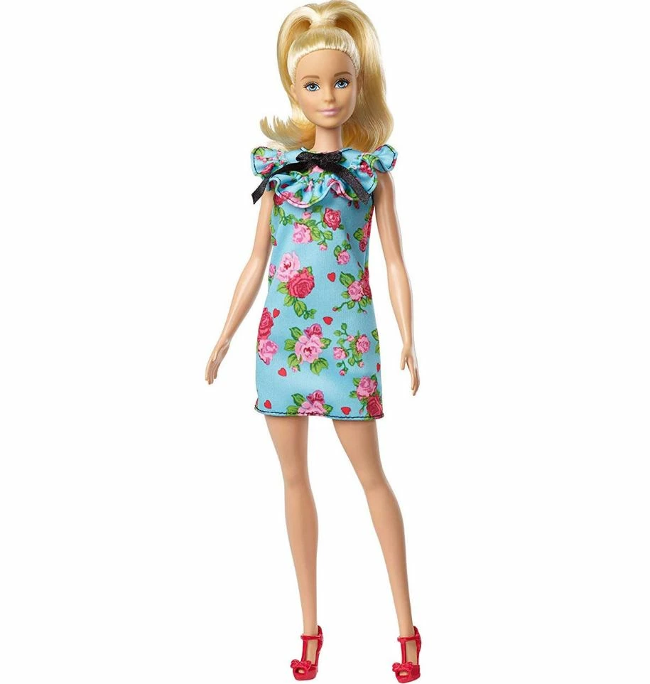 BARBIE FASHIONISTA DOLL TEAL FLORAL DRESS 2 BARBIE FASHIONISTA DOLL TEAL FLORAL DRESS - Image 2
