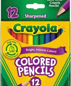 CRAYOLA HALF SIZE COLOURED PENCILS 12 PACK