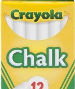 CRAYOLA CHALK 12 STICKS WHITE.