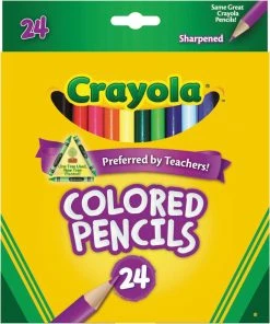 CRAYOLA FULL SIZE COLOURED PENCILS 24 PACK