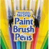 CRAYOLA WASHABLE PAINT BRUSH PENS 5 PACK
