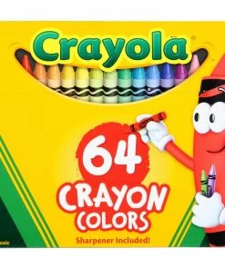 CRAYOLA CRAYONS WITH SHARPENER 64 PACK