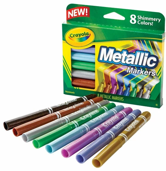 CRAYOLA METALLIC MARKERS 8 PACK 1 CRAYOLA METALLIC MARKERS 8 PACK