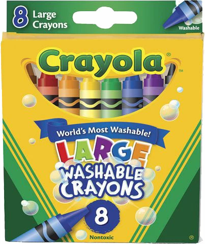 CRAYOLA ULTRA-CLEAN LARGE WASHABLE CRAYONS 8 PACK 1 CRAYOLA ULTRA-CLEAN LARGE WASHABLE CRAYONS 8 PACK