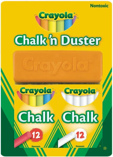 CRAYOLA CHALK N DUSTER BLISTER PACK 1 CRAYOLA CHALK N DUSTER BLISTER PACK