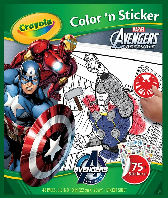 CRAYOLA MARVEL AVENGERS COLOR & STICKER BOOK 1 CRAYOLA MARVEL AVENGERS COLOR & STICKER BOOK