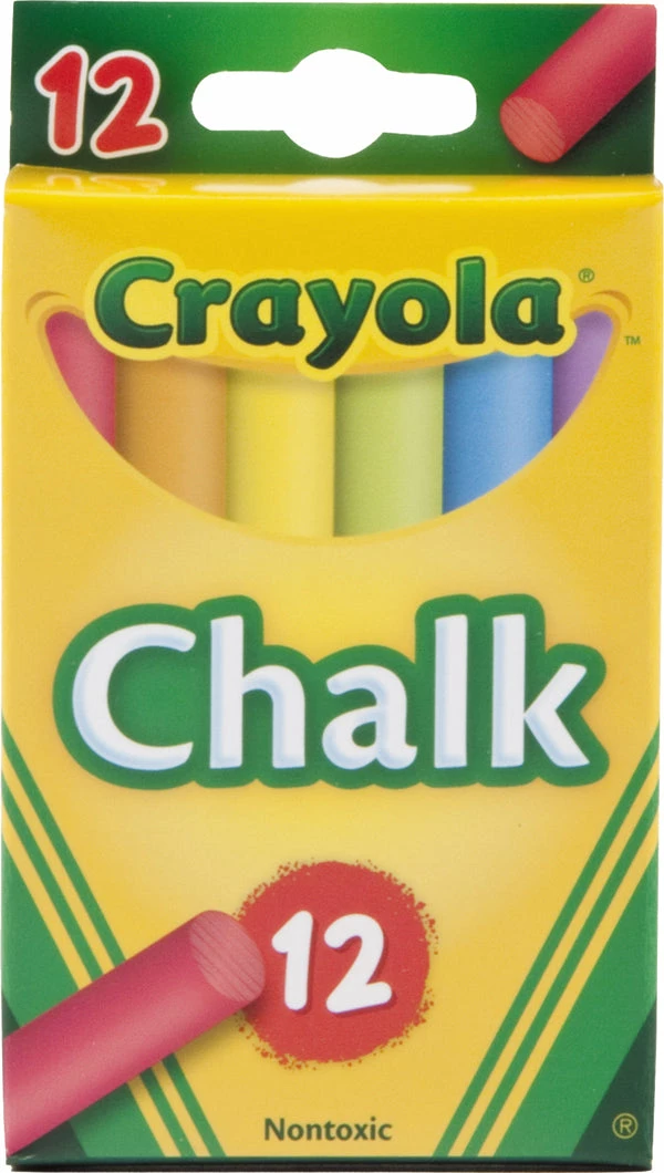 CRAYOLA 12 COLORED CHALK STICKS 1 CRAYOLA 12 COLORED CHALK STICKS