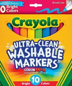 CRAYOLA ULTRA CLEAN BRIGHT MARKERS 10 COLORS