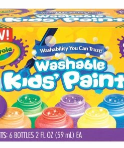 CRAYOLA WASHABLE PAINT GLITTER 6 PACK