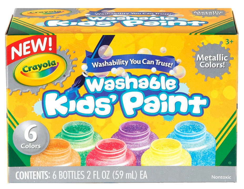 CRAYOLA WASHABLE PAINT METALLIC 6 PACK 1 CRAYOLA WASHABLE PAINT METALLIC 6 PACK
