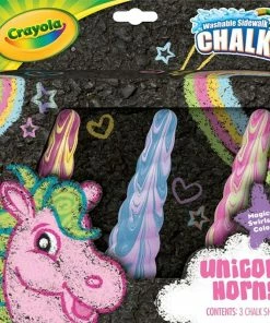 CRAYOLA SIDEWALK CHALK UNICORN HORNS 3 PACK