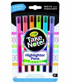 CRAYOLA TAKE NOTE! DUAL-ENDED HIGHLIGHTER PENS 6 PACK
